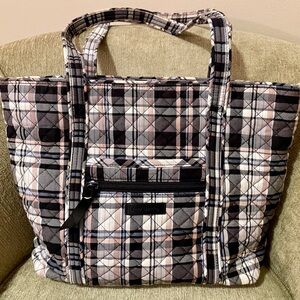 Plaid Vera Bradley Tote - Small Vera - Blue